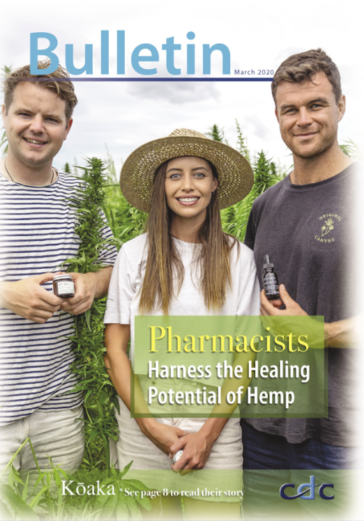 Brendon, Aleshia and Brad on the cover of CDC Bulletin — March 2020.