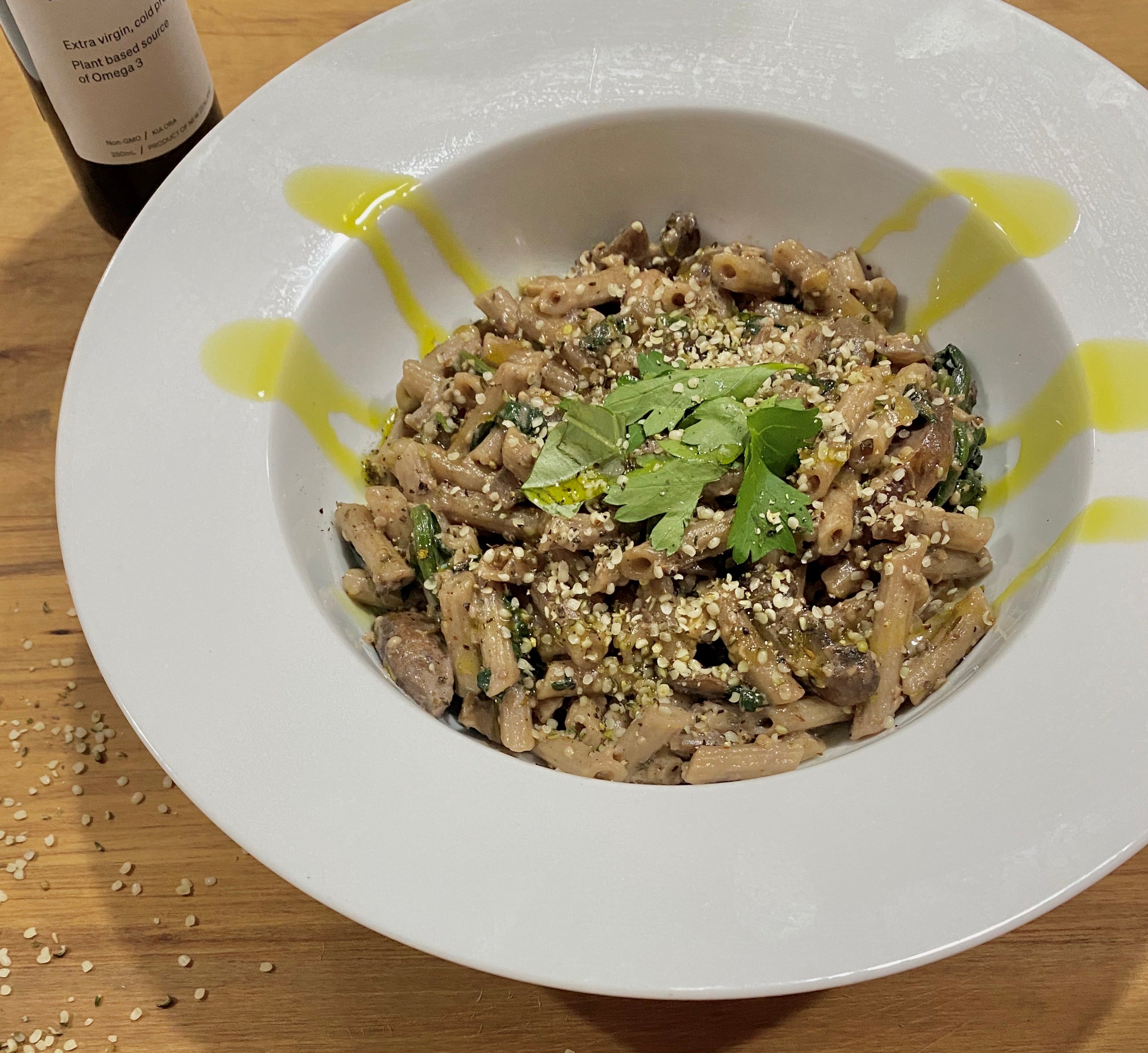 Hemp Recipes - Mushroom Pasta