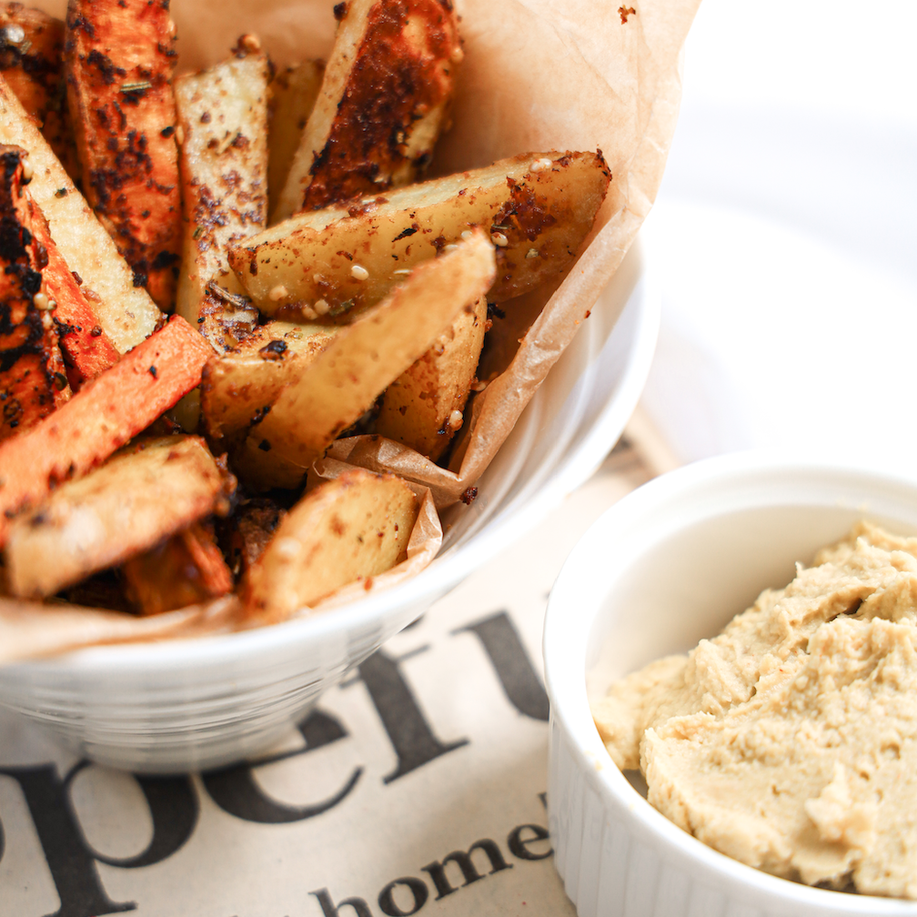 Wedges with Avocado Hummus Dip Recipe - The Brothers Green