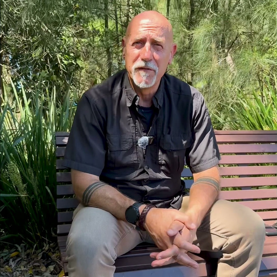 A man on a park bench